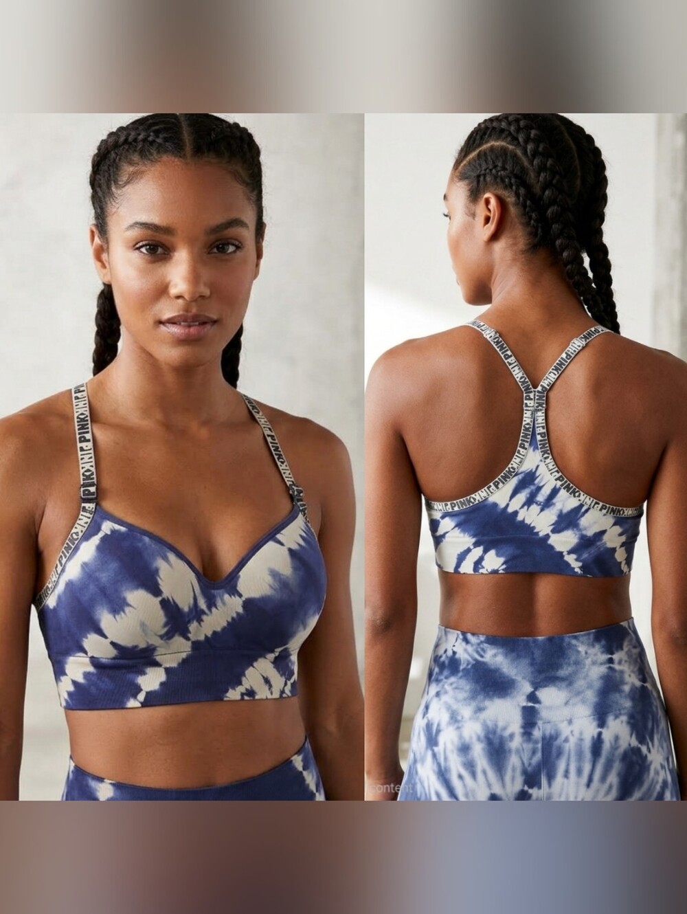 PINK Victoriaโs Secret Small Tie Dye Seamless Racerback Sports Bra Wireless